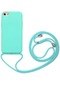 Kilifone - İphone Uyumlu İphone Se 2020 - Kılıf Renkli İp Askılı Koruyucu Ropi Kapak - Turkuaz