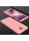 Noktaks - Samsung Galaxy Uyumlu J6 Plus - Kılıf 3 Parçalı Parmak İzi Yapmayan Sert Ays Kapak - Rose Gold