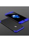 Noktaks - İphone Uyumlu İphone 5 / 5s - Kılıf 3 Parçalı Parmak İzi Yapmayan Sert Ays Kapak - Siyah-mavi
