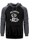 Muhammed Ali Face Gri Renk Reglan Kol Kapşonlu Sweatshirt Gri