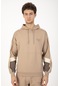 Maraton Sportswear Comfort Erkek Kapşonlu Uzun Kol Basic Açık Vizon Sweatshirt 21127-açık Vizon