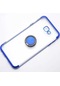 Kilifone - Samsung Uyumlu Galaxy J4 Plus - Kılıf Yüzüklü Kenarları Renkli Arkası Şeffaf Gess Silikon - Mavi