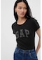 Gap V-ss Logo Classic Kadın Tişört SIYAH