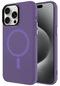 Mutcase - İphone Uyumlu İphone 15 Pro Max - Kılıf Sert Kablosuz Şarj Destekli Buzlu C-pro Magsafe Kapak - Derin Mor