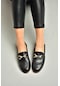 Fox Shoes S944037903 Siyah Hakiki Deri Kadın Babet