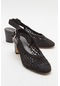 Lopa Siyah Örme Kadın Topuklu Ayakkabı