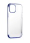 Kilifone - İphone Uyumlu İphone 12 Pro Max - Kılıf Dört Köşesi Renkli Arkası Şefaf Lazer Silikon Kapak - Mavi