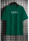 Unisex Man Baskılı T-shirt Yeşil