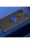 Noktaks - Xiaomi Uyumlu Xiaomi Mi 8 Lite - Kılıf Yüzüklü Auto Focus Ravel Karbon Silikon Kapak - Siyah-mavi
