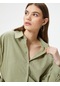 Koton Oversize Gömlek Uzun Kollu Klasik Yaka Pamuklu Yeşil 4sal60110ıw 4SAL60110IW970