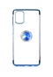 Kilifone - Samsung Uyumlu Galaxy M31s - Kılıf Yüzüklü Kenarları Renkli Arkası Şeffaf Gess Silikon - Mavi
