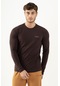 Maraton Sportswear Regular Erkek Bisiklet Yaka Uzun Kol Basic Kahverengi Sweatshirt 20906-kahverengi