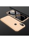 Noktaks - Huawei Uyumlu Huawei P20 Lite - Kılıf 3 Parçalı Parmak İzi Yapmayan Sert Ays Kapak - Gold