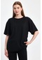 Odda 0008 Kadın Oversize Tişört Siyah