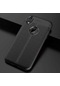 Noktaks - iPhone Uyumlu Xr 6.1 - Kılıf Deri Görünümlü Auto Focus Karbon Niss Silikon Kapak - Siyah