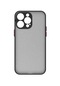 Kilifone - İphone Uyumlu İphone 14 Pro Max - Kılıf Arkası Buzlu Renkli Düğmeli Hux Kapak - Siyah