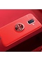 Kilifone - Samsung Uyumlu Galaxy A6 2018 - Kılıf Yüzüklü Auto Focus Ravel Karbon Silikon Kapak - Kırmızı