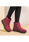 Kırmızı Eğlence Sıcak Kadın Çizmeler 2023 Yeni Kış Kadın Ayakkabı Kısa Peluş Kadın Kar Botları Düz Su Geçirmez Yarım Çizmeler Artı Boyutu
