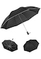 8 Kemikli Ters Şemsiye Üç Katlı Tam Otomatik İş Şemsiyesi - Siyah