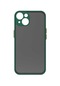 Kilifone - İphone Uyumlu İphone 14 Plus - Kılıf Arkası Buzlu Renkli Düğmeli Hux Kapak - Koyu Yeşil