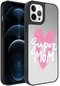 iPhone Uyumlu 12 Pro Kılıf Aynalı Desenli Kamera Korumalı Parlak Lopard Mirror Kapak - Süper Anne
