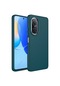 Ekılıf - Huawei Nova 9 Se Uyumlu Kılıf Metal Çerçeve Ve Buton Tasarımlı Silikon Luna Kapak - Koyu Yeşil