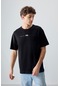 Tommy Life Siyah %100 Pamuk Kalın Yumuşak Dokulu Oversize Fit Baskılı Erkek T-shirt - 88357 Siyah