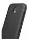 Tecno - Samsung Galaxy Uyumlu J5 Pro - Kılıf Deri Görünümlü Auto Focus Karbon Niss Silikon Kapak - Siyah