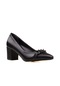 M2s Siyah Kare Topuk Kadın Klasik Ayakkabı Siyah