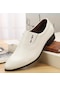 Beyaz 2022 Yeni Erkek Ayakkabıları İş Elbise Ayakkabıları Erkek İngiliz Tarzı Gençlik Nefes Sivri Deri Ayakkabı