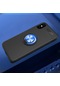Kilifone - İphone Uyumlu İphone X - Kılıf Yüzüklü Auto Focus Ravel Karbon Silikon Kapak - Siyah-mavi