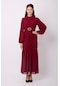 Violevin Er-cool Kadın Kemerli Şifon Elbise 8129-32-bordo