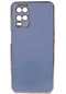 Oppo A54 4g Kılıf Lopard Parlak Kenarlı Altın Işlemeli Kamera Korumalı Kapak Bark - Mavi Açık