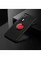 Kilifone - Huawei Uyumlu P40 - Kılıf Yüzüklü Auto Focus Ravel Karbon Silikon Kapak - Siyah-kırmızı