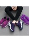 Mor Kadın Spor Ayakkabı Örgü Koşu Ayakkabıları Kadın Yürüyüş Dans Spor Ayakkabılar Açık Hava Yastığı Nefes Ayakkabı Bağcıklı Spor Ayakkabı