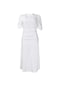 Ikkb Yaz Yeni Zarif Düz Renk Kadın Büyük Beden Elbise Beyaz