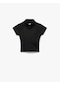 Koton Dikiş Detaylı Slim Fit Kısa Kollu Fermuarlı Spor Tişört Siyah 5sak10079nk Siyah