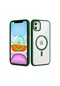 Kilifone - İphone Uyumlu İphone 11 - Kılıf Kablosuz Şarj Destekli Ege Silikon Kapak - Koyu Yeşil