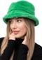 Kadın Yeşil Peluş Şapka-24048 - Std