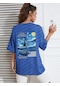 Van Gogh Baskılı Oversize Tshirt Mavi