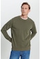 AC&Co / Altınyıldız Classics Erkek Hakı Standart Fit Normal Kesim Bisiklet Yaka Pamuklu  Sweatshirt