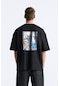 The Champ Clothing Bisiklet Yaka Le Vieux Baskılı Oversize Erkek T-shirt Siyah