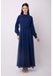 Violevin Er-cool Kadın Kolu Pileli Şifon Elbise 6838-26-lacivert