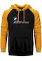 Bmw Logo M Power Yazı Sarı Renk Reglan Kol Kapşonlu Sweatshirt Sarı