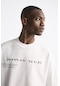The Champ Clothing Bisiklet Yaka Unknown Desire Baskılı Oversize Beyaz Erkek T-shirt Beyaz