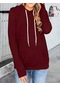 Kadın Kapüşonlu Örme Sonbahar Sweatshirt Gri