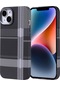 İphone Uyumlu 13/14 Kılıf Magsafe Şarj Özellikli Karbon Fiber Görünümlü Ultra İnce Premium Next Kapak Gri - Siyah