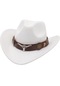 Batı Kovboy Şapkası Etnik TarzdaUnisex Şapkası - Beyaz