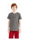 Tommy Life Koyu Gri Baskı Detaylı O Yaka Standart Kalıp Erkek Çocuk T-shirt - 11117 Koyu Gri