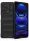 Xiaomi Redmi Note 12 Pro Çin / Global Magic Shield Tpu Flanel Telefon Kılıfı İçin Siyah